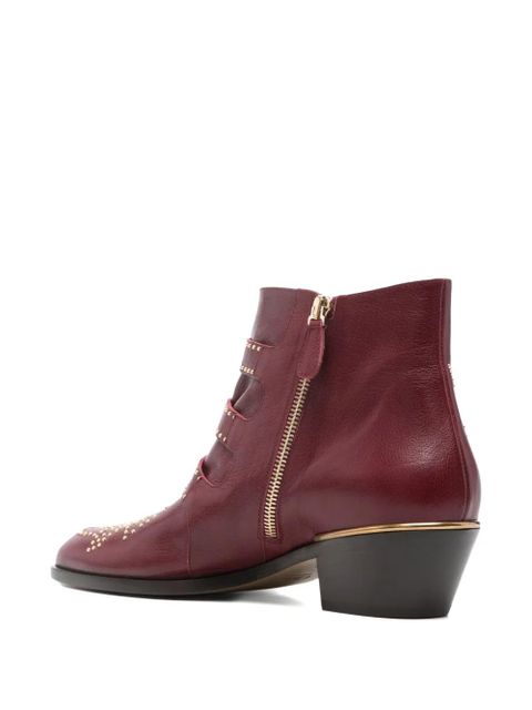Chloé buckle-fastening embellished boots - Red