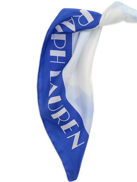 Lauren Ralph Lauren silk logo-print scarf - Blue - zdjęcie produktu nr 2
