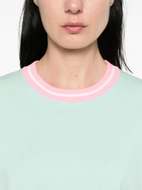 Essentiel Antwerp pink-trim T-shirt - Green