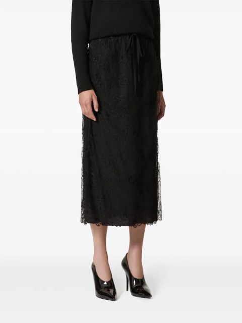 Valentino Garavani lace-detail midi skirt - Black