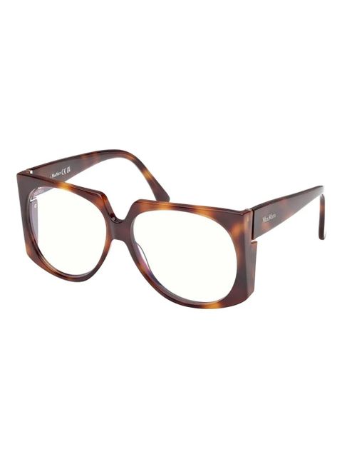 Max Mara Eyewear geometric-framed glasses - Brown - zdjęcie produktu nr 2