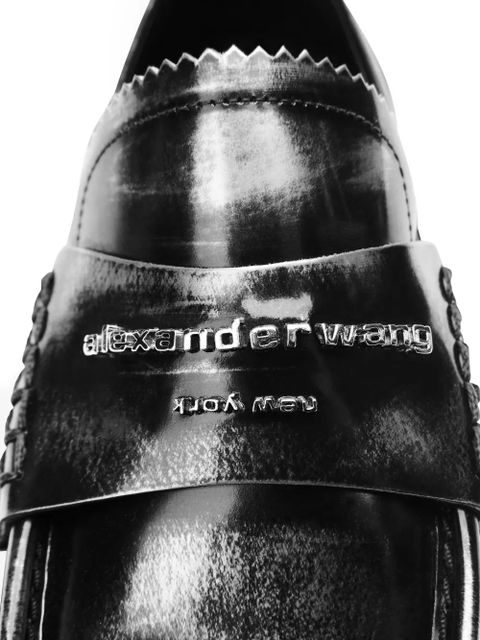 Alexander Wang lug-sole logo-plaque loafers - Black