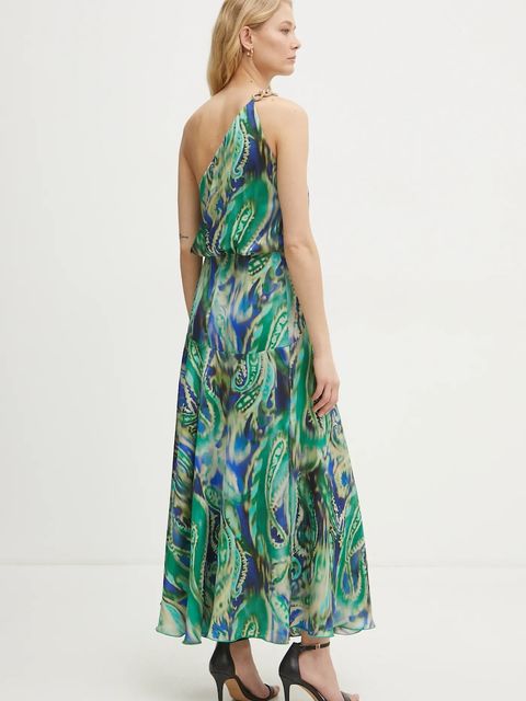 Simona Corsellini sukienka kolor zielony maxi rozkloszowana P25CPAB033