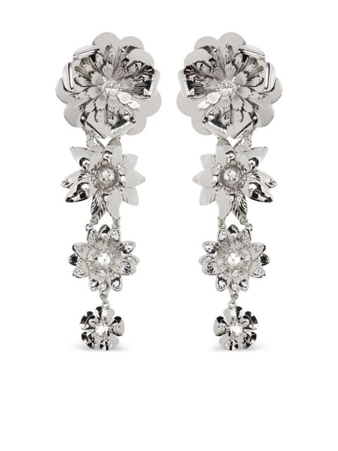 Blumarine flower-embellished drop earrings - Silver - zdjęcie produktu nr 1