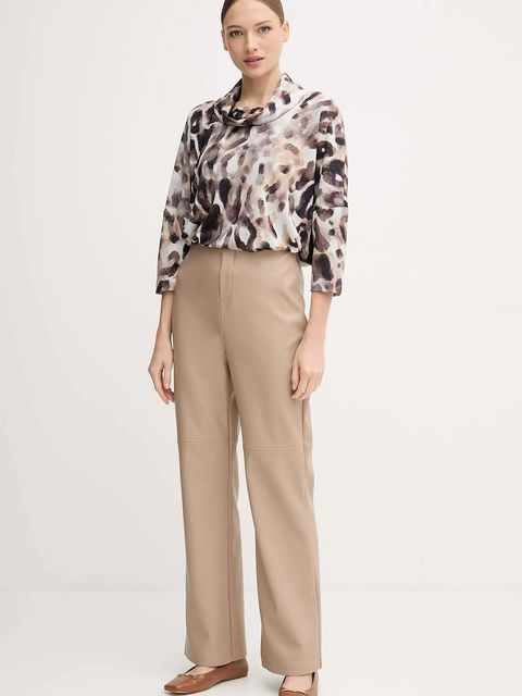 Joseph Ribkoff spodnie damskie kolor beżowy proste high waist 254044 - zdjęcie produktu nr 2