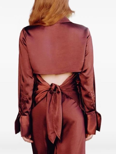 Simon Miller Loch open-back satin shirt - Brown
