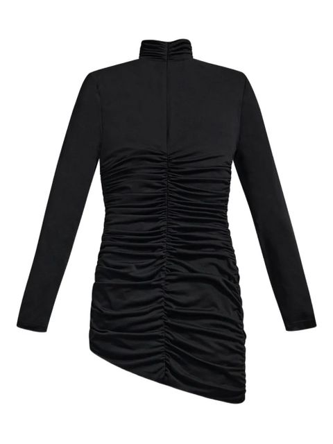 AREA crystal-embellished draped mini dress - Black