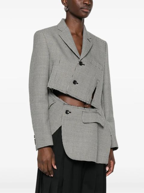 Comme Des Garçons houndstooth panelled jacket - Black