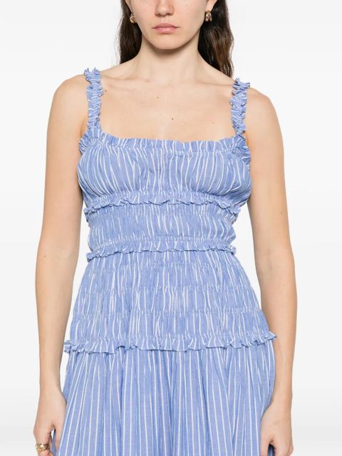 DÔEN Marianne striped midi dress - Blue