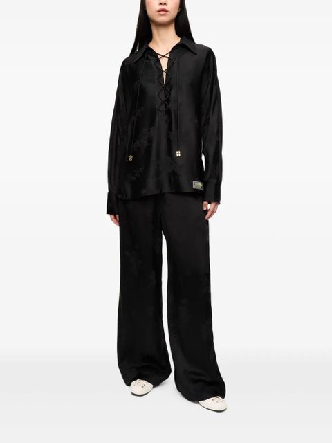 GANNI floral-jacquard shirt - Black - zdjęcie produktu nr 2