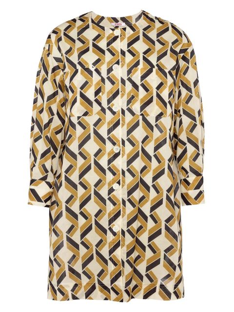 ERES Espace logo-patch geometric-print shirt - White - zdjęcie produktu nr 1