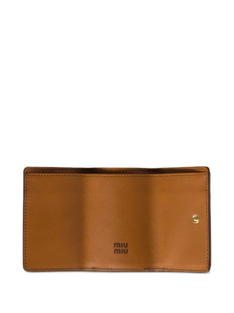 Miu Miu logo-debossed leather wallet - Brown