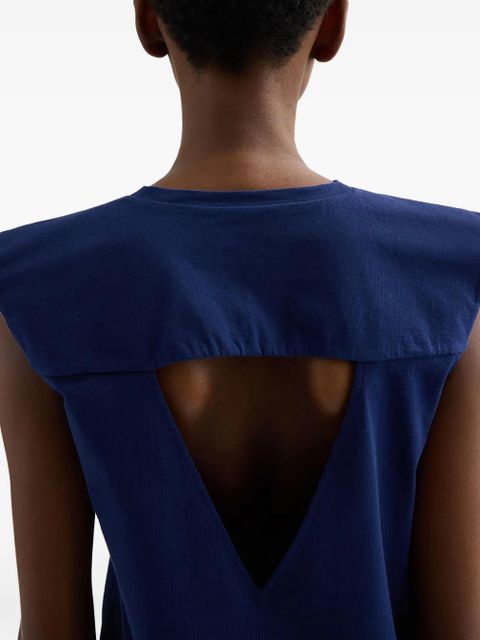 Jil Sander triangle cut-out top - Blue