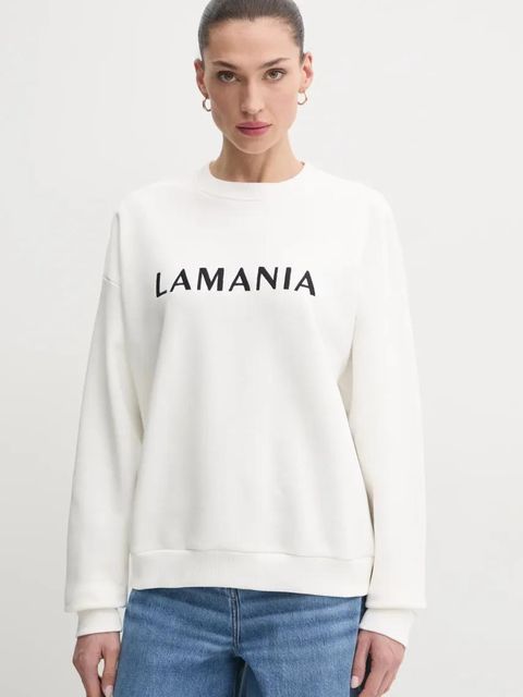 La Mania bluza bawełniana damska kolor biały z aplikacją CHILL - zdjęcie produktu nr 1