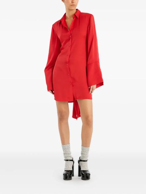 ROTATE BIRGER CHRISTENSEN tie-back shirt mini dress - Red - zdjęcie produktu nr 2