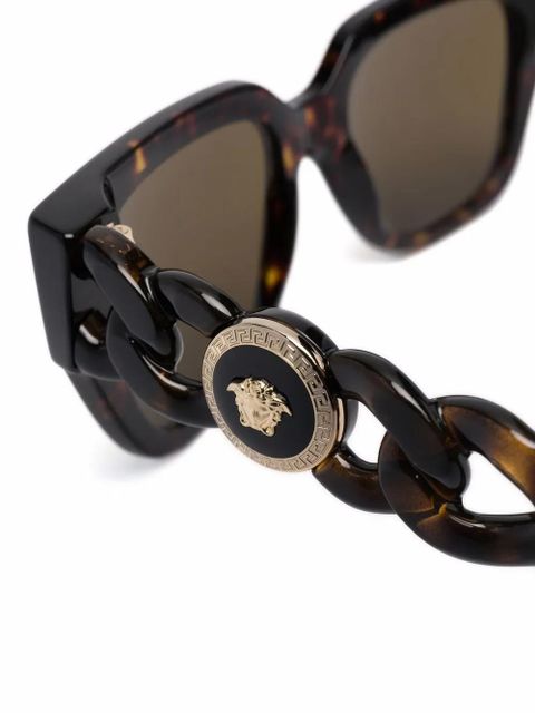 Versace Eyewear sculpted square sunglasses - Brown
