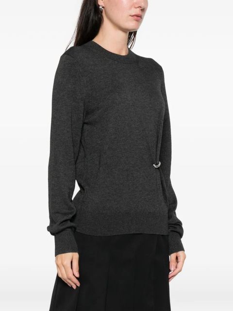 ISABEL MARANT ring-detail crew-neck sweater - Grey
