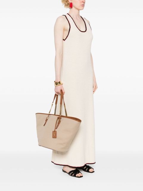 Saint Laurent Cassandre-tag canvas tote bag - Neutrals - zdjęcie produktu nr 2