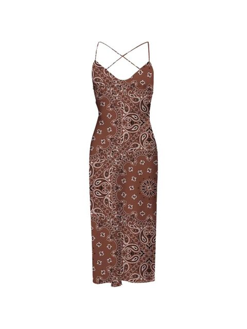 MC2 Saint Barth criss-cross bandana tailored dress - Brown - zdjęcie produktu nr 1