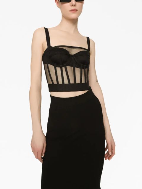 Dolce & Gabbana boned-bodice cropped tank top - Black