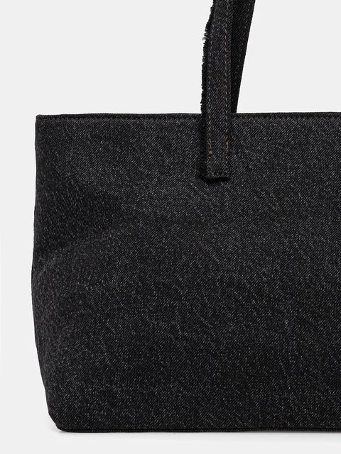 Tommy Jeans torebka bawełniana kolor czarny AW0AW18268