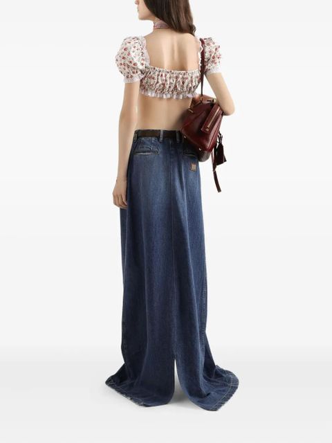 Dolce & Gabbana pleated slit maxi skirt - Blue
