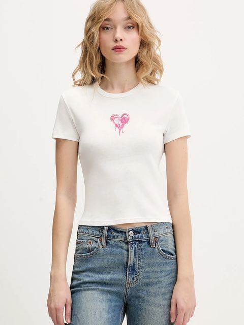 Hugo Blue t-shirt bawełniany Dever_B_2 damski kolor biały 50562240 - zdjęcie produktu nr 1