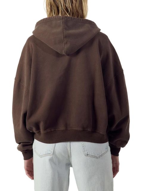 American Vintage logo-print cotton hoodie - Brown