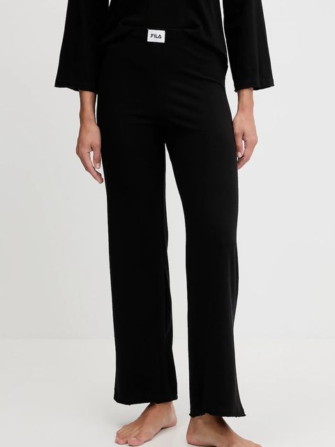 Fila piżama bawełniana damska kolor czarny bawełniana FPW4218