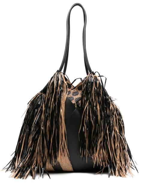 Ulla Johnson Charlotte fringe leather shoulder bag - Black - zdjęcie produktu nr 1