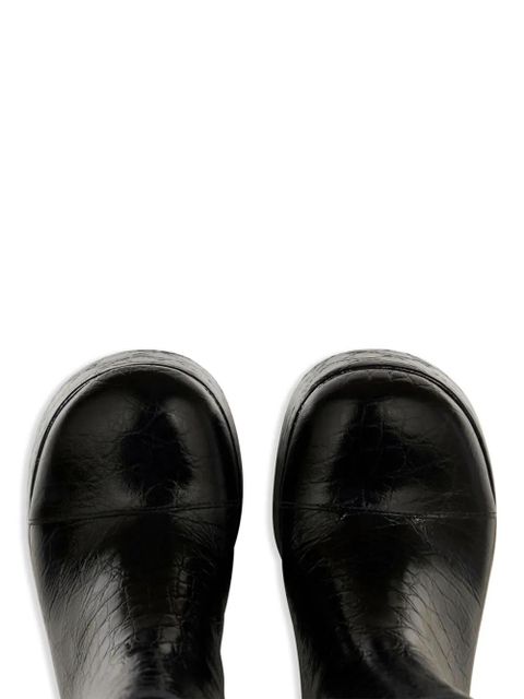 ETRO embossed-leather platform ankle boots - Black