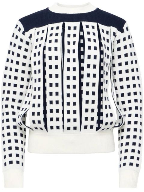 JW Anderson jacquard slit sweater - White