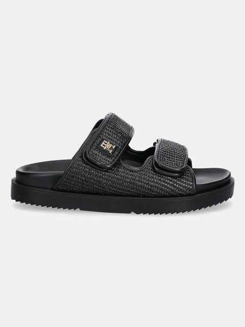 Tommy Hilfiger klapki TH DOUBLE STRAP RAFFIA SANDAL - zdjęcie produktu nr 1