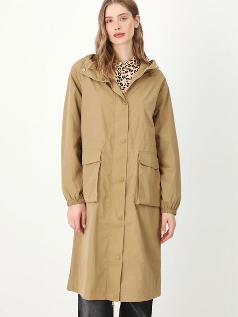 Medicine parka damska kolor beżowy przejściowy oversize - zdjęcie produktu nr 1