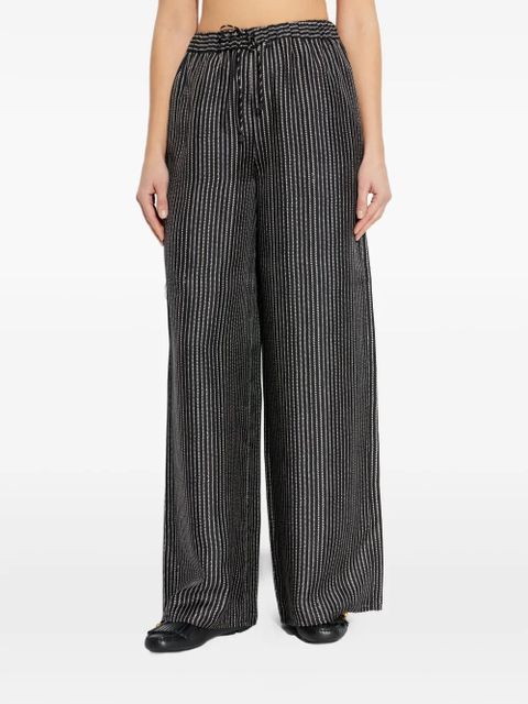 Max Mara Clarino striped drawstring trousers - Black