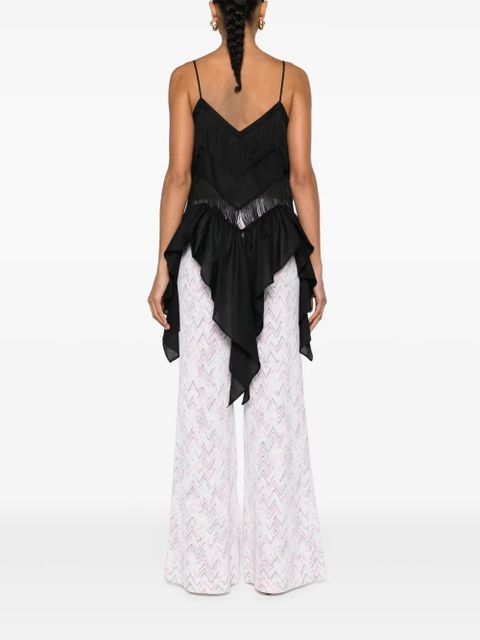 PINKO fringed draped top - Black