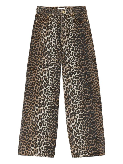 GANNI leopard-print denim - Brown - zdjęcie produktu nr 1