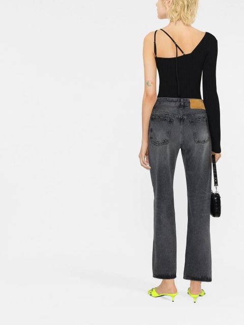 Off-White logo-patch straight-leg jeans - Black