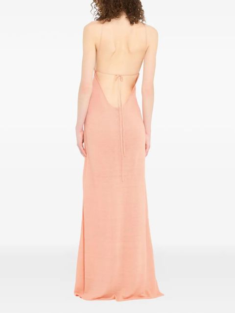 Alanui halterneck maxi dress - Neutrals