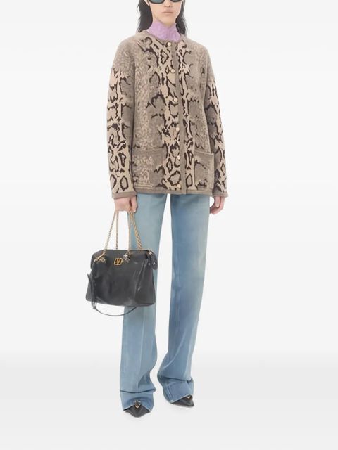 Valentino Garavani animalier-print buttoned cardigan - Neutrals - zdjęcie produktu nr 2