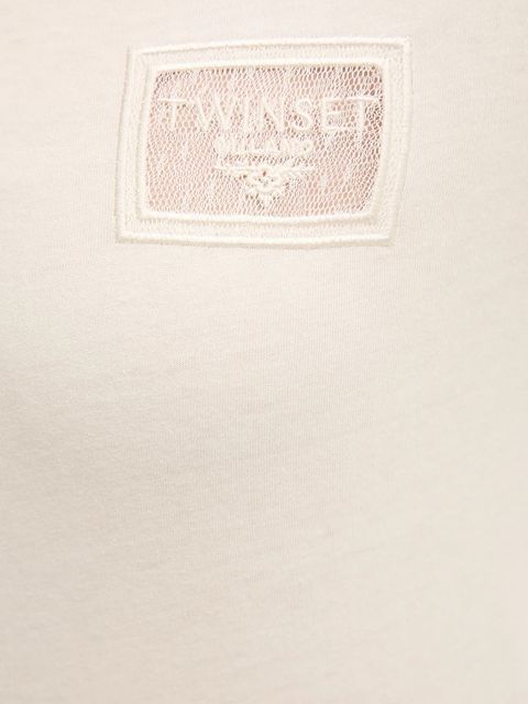 Twinset t-shirt bawełniany damski kolor beżowy 252TP2051