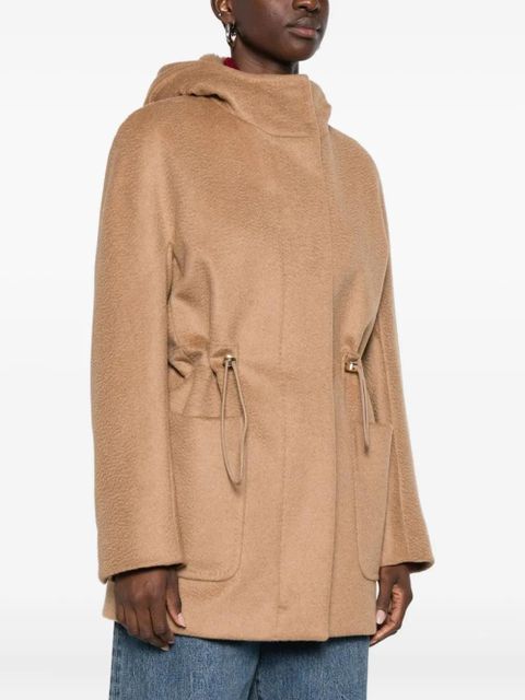 Max Mara drawstring-waist hooded coat - Brown