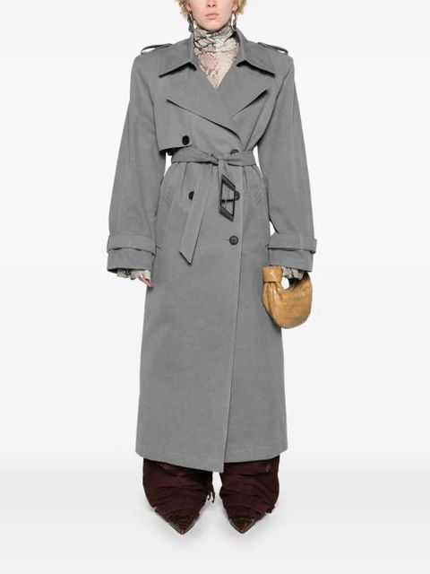 The Attico shoulder-pads canvas trench coat - Grey - zdjęcie produktu nr 2