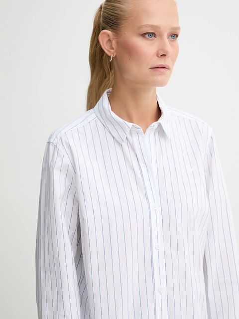 Levi's koszula bawełniana damska kolor biały regular z kołnierzykiem klasycznym 34574