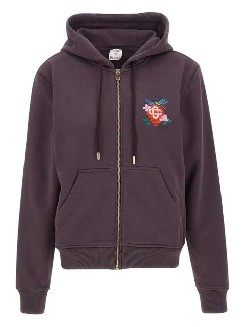 Casablanca embroidered-logo zip-up hoodie - Purple - zdjęcie produktu nr 1