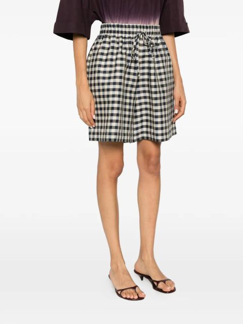 Weekend Max Mara gingham-check drawstring shorts - Blue