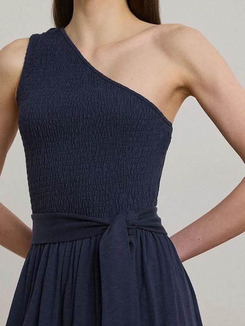 Lauren Ralph Lauren sukienka kolor granatowy midi rozkloszowana 200973608