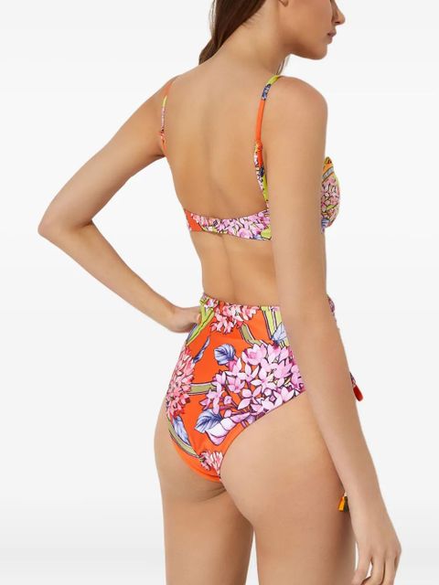 Agua By Agua Bendita floral piper bikini top - Orange