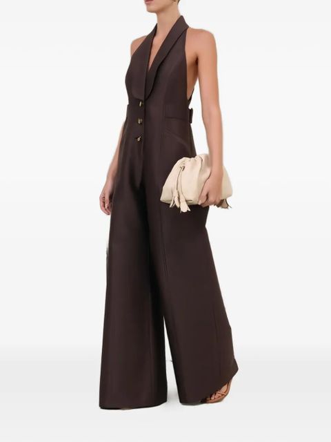 ZIMMERMANN halterneck wide-leg jumpsuit - Brown - zdjęcie produktu nr 2