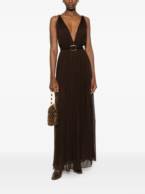 Tory Burch V-neck maxi dress - Brown - zdjęcie produktu nr 2